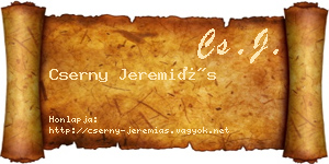 Cserny Jeremiás névjegykártya